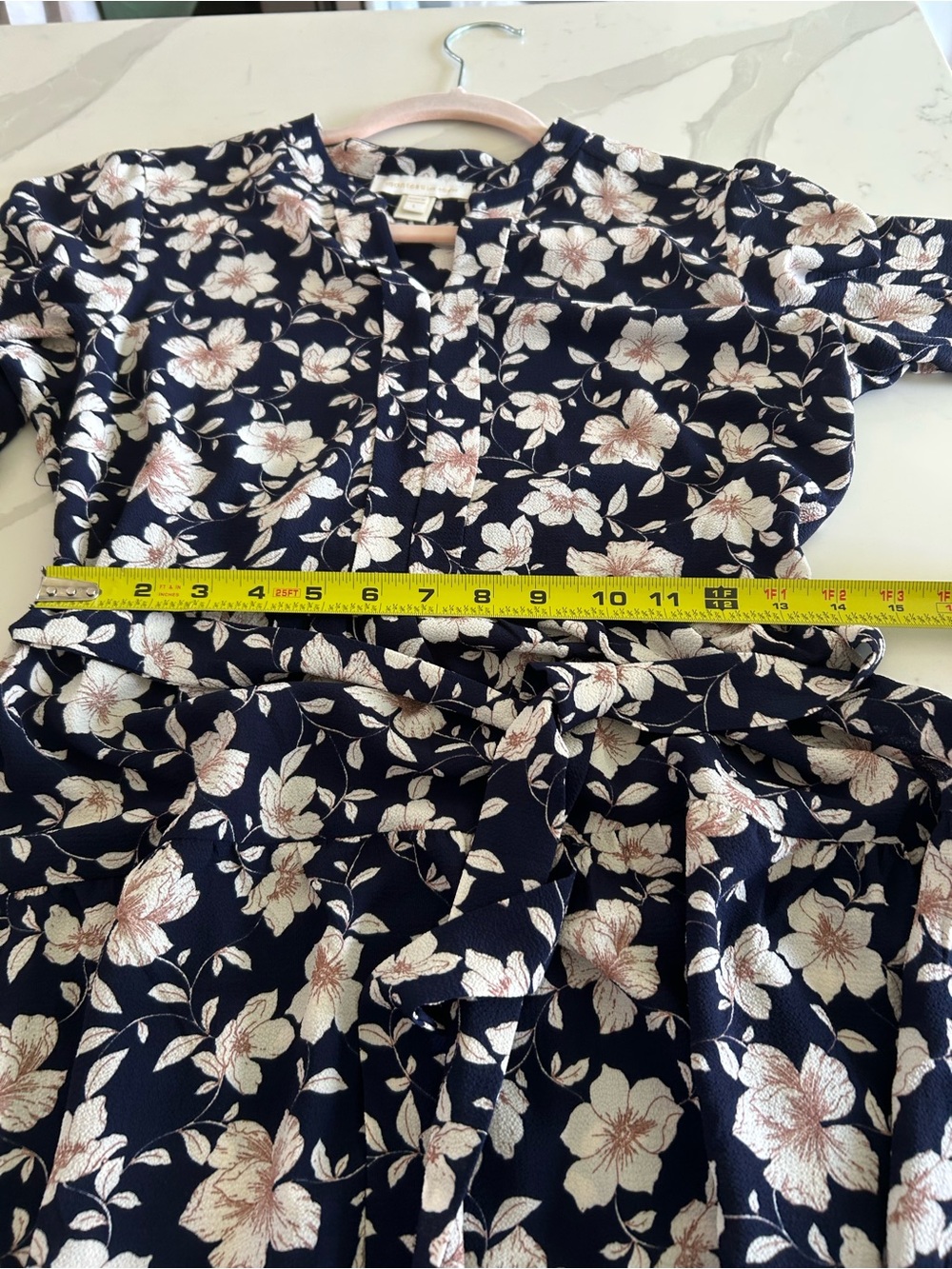 Monteau Navy Floral Tie-Waist Mini Dress - Picture 6 of 8
